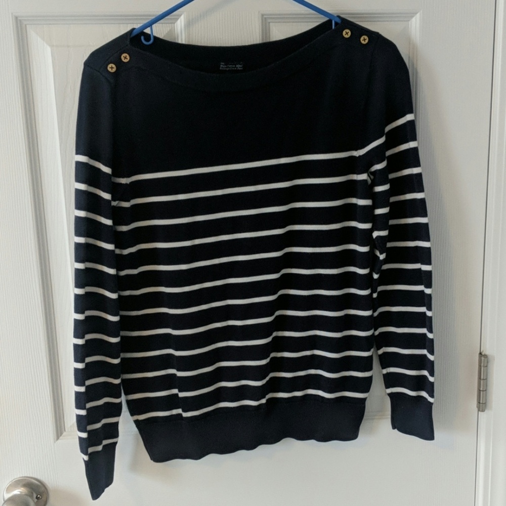 Navy and white stripe sweater